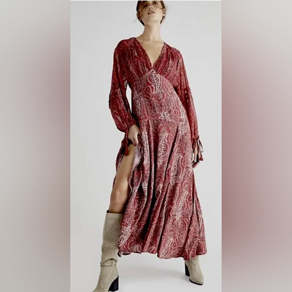 Red Free People Maxi Dress